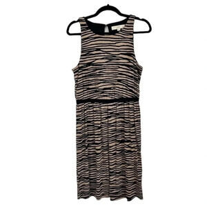 Ann Taylor LOFT Women’s Zebra Tan & Black Sleeveless Dress Size M GUC